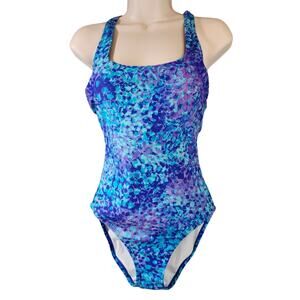 Speedo Women's Onepiece Swimsuit Blue and Purple Color Size 10